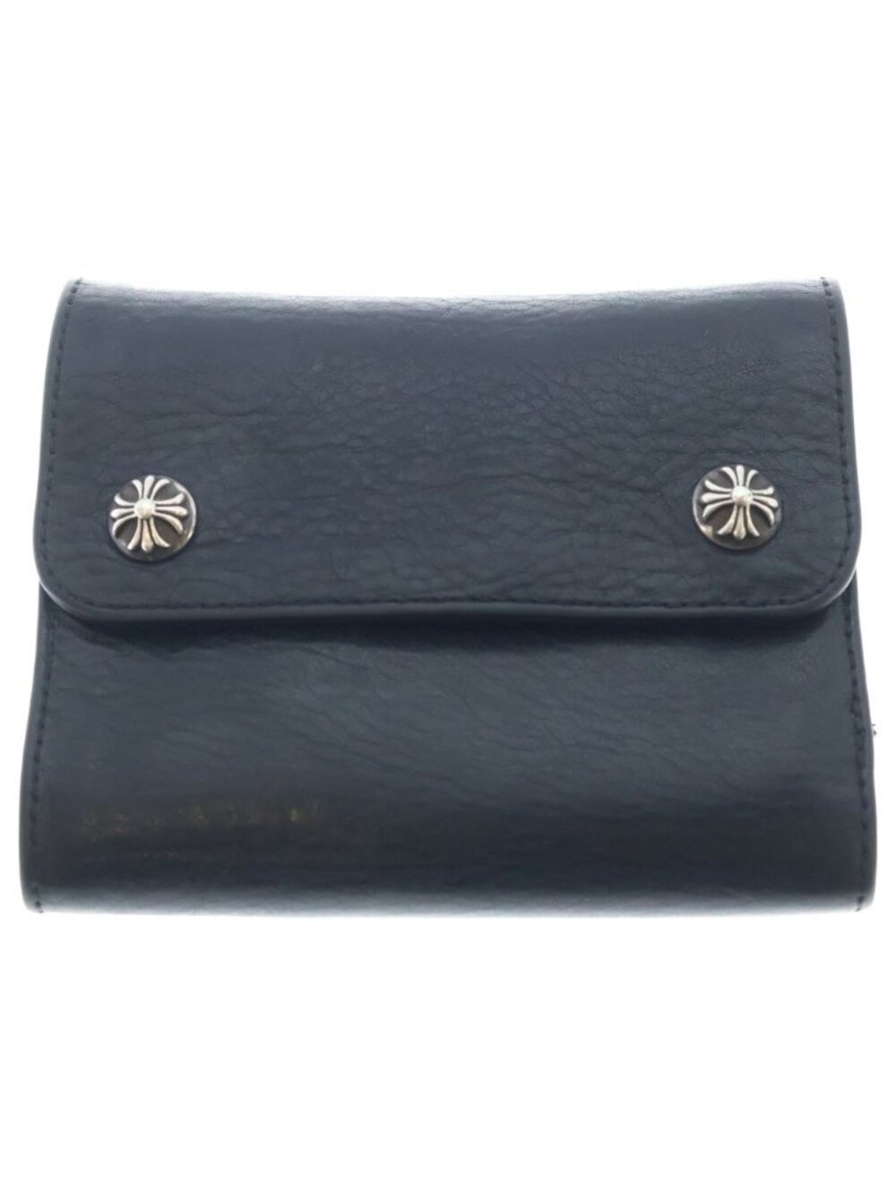 Chrome Hearts Wave Mini Leather Wallet Black